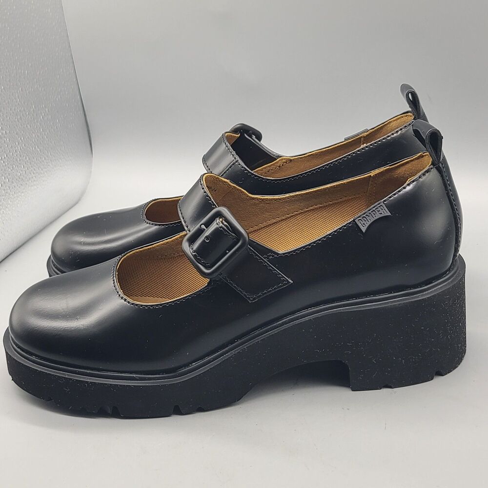 CAMPER Women's Milah Platform Mary Jane Black Leather Shoes Size 11/ 42 New - Picture 5 of 10